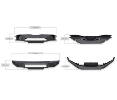 Image showing 9 th Black Horse Off Road Armour II Heavy Duty Modular Front Bumper-Bumper Only Matte Black fits 2019-2024 Ram 1500