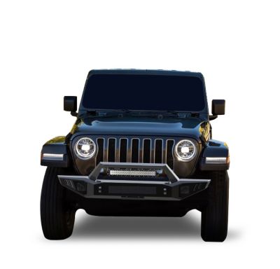 Image showing  Armour Heavy Duty Front Bumper Matte Black fit 2020-2025 Jeep Gladiator 2018-2025 Jeep Wrangler JL