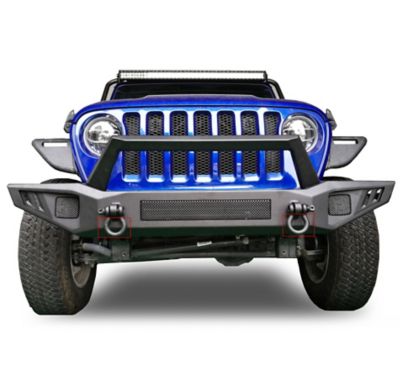 Image showing  Armour Heavy Duty Front Bumper Matte Black fit 2020-2025 Jeep Gladiator 2018-2025 Jeep Wrangler JL