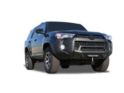 Image showing 3 th Black Horse Off Road Armour III Heavy Duty Front Winch Bumper Textured Black, Fits 2014-2024 Toyota 4Runner