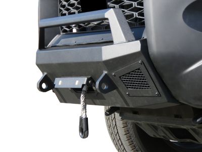 Image showing 4 th Black Horse Off Road Armour III Heavy Duty Front Winch Bumper Textured Black, Fits 2014-2024 Toyota 4Runner