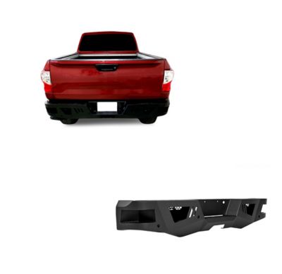 Black Horse Off Road Armour Heavy Duty Rear Bumper Matte Black fits 2016-2024 Nissan Titan XD