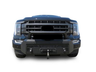 Image showing  Armour III Heavy Duty Front Winch Bumper Textured Black, Fits 2021-2023 Ford F-150
