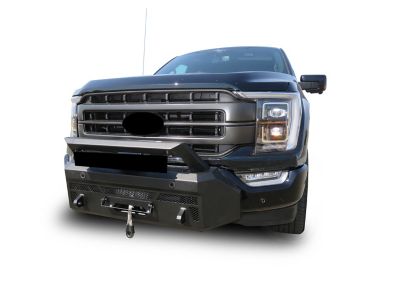 Image showing  Armour III Heavy Duty Front Winch Bumper Textured Black, Fits 2021-2023 Ford F-150