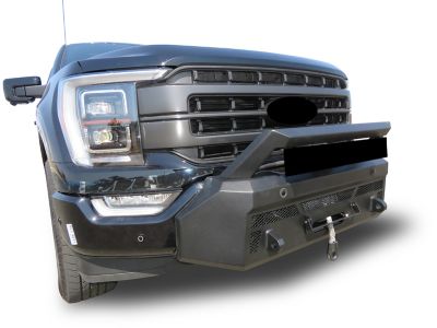 Image showing  Armour III Heavy Duty Front Winch Bumper Textured Black, Fits 2021-2023 Ford F-150