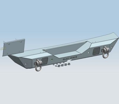 Image showing  Armour Heavy Duty Rear Bumper Matte Black fits 2018-2025 Jeep Wrangler JL Incl. 21-24 4xe