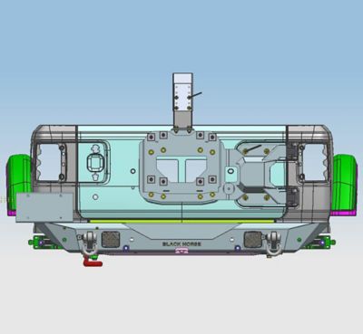Image showing  Armour Heavy Duty Rear Bumper Matte Black fits 2018-2025 Jeep Wrangler JL Incl. 21-24 4xe