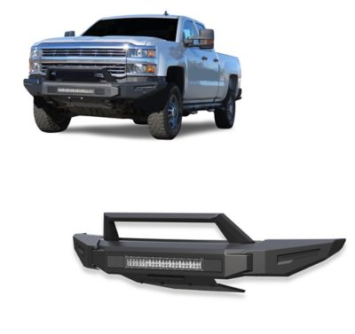 Black Horse Off Road Armour II Heavy Duty Modular Front Bumper Kit Matte Black fit 2015-2019 Chevrolet Silverado 2500 HD/3500 HD