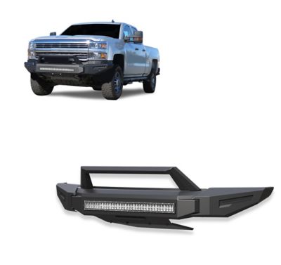 Black Horse Off Road Armour II Heavy Duty Modular Front Bumper Kit Matte Black fits 2015-19 Chevrolet Silverado 2500 HD/3500 HD