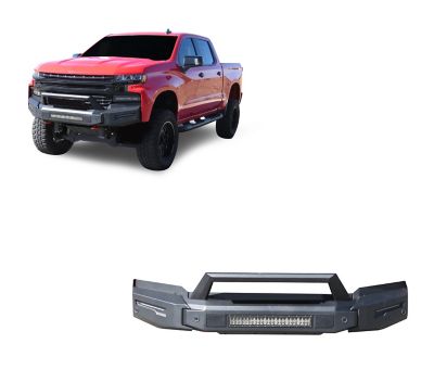 Black Horse Off Road Armour II Heavy Duty Modular Front Bumper Kit Matte Black fit 2019-2021 Chevrolet Silverado 1500