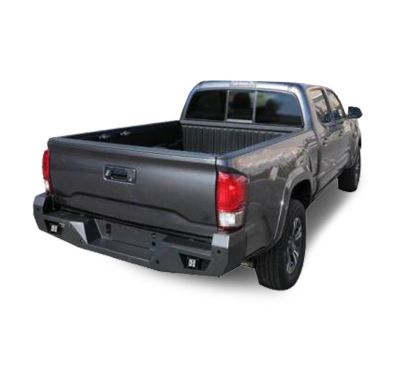 Image showing  Armour Heavy Duty Rear Bumper Kit Matte Black fits 16-23 Toyota Tacoma