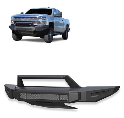 Black Horse Off Road Armour II Heavy Duty Modular Front Bumper Matte Black fits 2015-2019 Chevrolet Silverado 2500 HD/3500 HD