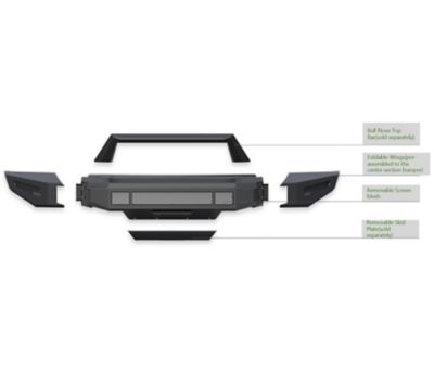 Image showing  Armour II Heavy Duty Modular Front Bumper Matte Black fits 2019-2021 Chevrolet Silverado 1500