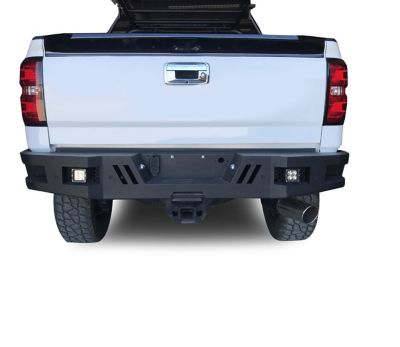 Image showing  Armour Super Heavy Duty Rear Bumper Matte Black fits 11-19 Sierra 2500 HD/3500 HD/Silverado 2500 HD/3500 HD