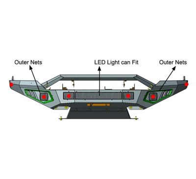 Image showing  Armour II Heavy Duty Front Bumper Kit Matte Black fits 2010-2018 Dodge Ram 2500/3500