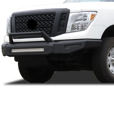 Image showing 7 th Black Horse Off Road Armour II Heavy Duty Modular Front Bumper Modular Matte Black fits 2016-2024 Nissan Titan XD