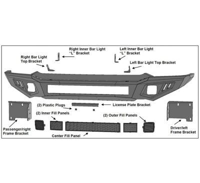 Image showing  Armour II Heavy Duty Front Bumper-Bumper Only Matte Black fits 2015-2018 Ram 1500 Rebel