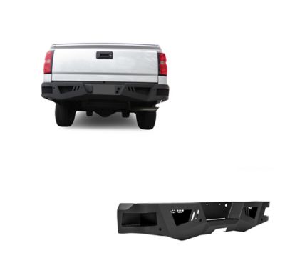 Black Horse Off Road Armour Heavy Duty Rear Bumper Matte BK fit 07-18 Sierra 1500/19 1500 Ltd. 07-18 Silverado 1500/19 1500 LD