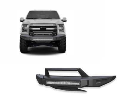 Black Horse Off Road Armour II Heavy Duty Modular Front Bumper Kit Modular Matte Black fits 2015-2017 Ford F-150