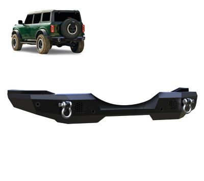 Image showing  Armour Heavy Duty Rear Bumper Plate Style Full Width Matte Black fits 2021-2025 Ford Bronco