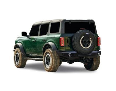 Image showing  Armour Heavy Duty Rear Bumper Plate Style Full Width Matte Black fits 2021-2025 Ford Bronco