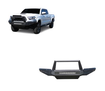 Black Horse Off Road Armour II Heavy Duty Modular Front Bumper Kit Modular Matte Black, Fits 2016-2023 Toyota Tacoma