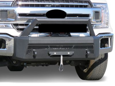Image showing  Armour III Heavy Duty Front Winch Bumper Textured Black, Fits 18-20 Ford F-150, Excl 2020 Diesel Models