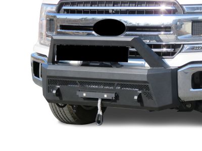 Image showing  Armour III Heavy Duty Front Winch Bumper Textured Black, Fits 18-20 Ford F-150, Excl 2020 Diesel Models