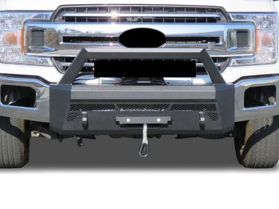 Image showing  Armour III Heavy Duty Front Winch Bumper Textured Black, Fits 18-20 Ford F-150, Excl 2020 Diesel Models
