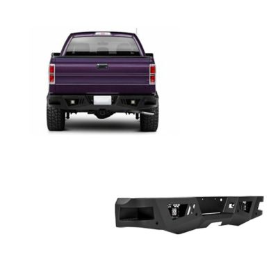 Black Horse Off Road Armour Heavy Duty Rear Bumper Kit Matte Black fits 2006-2014 Ford F-150