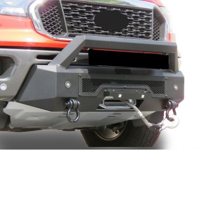 Image showing  Armour III Heavy Duty Front Winch Bumper Textured Black, Fits 2019-2023 Ford Ranger