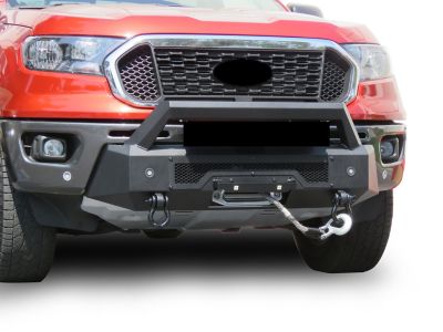Image showing  Armour III Heavy Duty Front Winch Bumper Textured Black, Fits 2019-2023 Ford Ranger