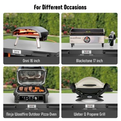 Image showing 6 th Feasto Outdoor Bar Cart Grill Table Cart with 304 Stainless Steel Top & Storage Cabinet, Modular Outdoor Kitchen Island