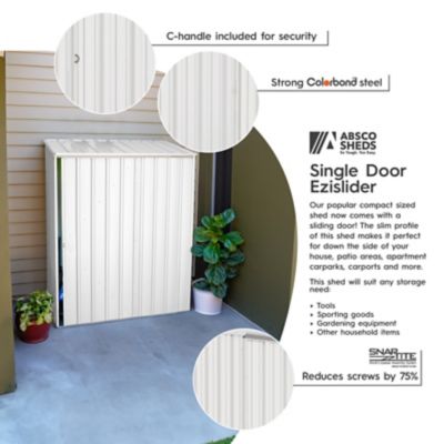 Image showing  EZI Slider 5 x 3ft. Metal Storage Shed - Surfmist