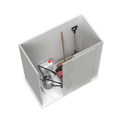 Image showing  EZI Slider 5 x 3ft. Metal Storage Shed - Surfmist