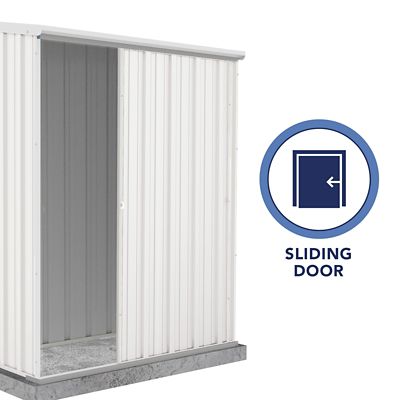 Image showing 5 th ABSCO EZI Slider 5 x 3ft. Metal Storage Shed - Surfmist