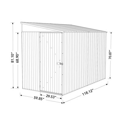 Image showing  Durango 5 x 10ft. Metal Bike Shed - Surfmist