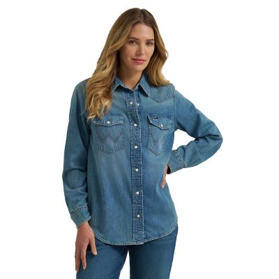 Image showing 1 th Wrangler Women's Western Snap Long Sleeve Shirt