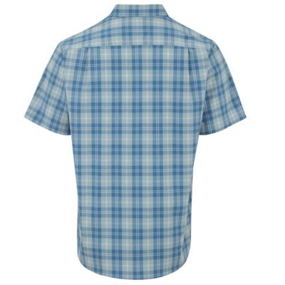 Image showing 1 th Blue Mountain Men's Stretch Plaid Poplin Short-Sleeve Button-Down Shirt