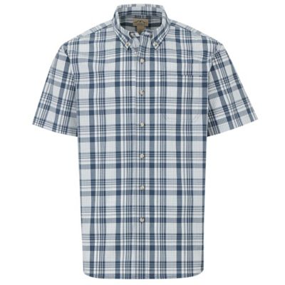 Image showing  Men's Stretch Plaid Poplin Short-Sleeve Button-Down Shirt