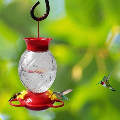 Image showing  30 oz. Pineapple Hummingbird Feeder, Red
