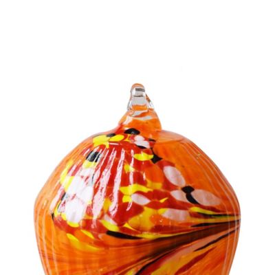Image showing  28 oz. Art Glass Hummingbird Feeder, Orange