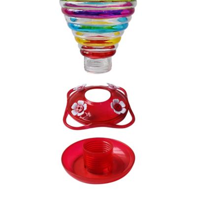 Image showing  24 oz. Rainbow Swirl Hummingbird Feeder
