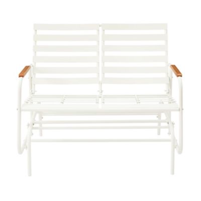 Red Shed 43 in. Lakeside Double Shell Glider Bench, White