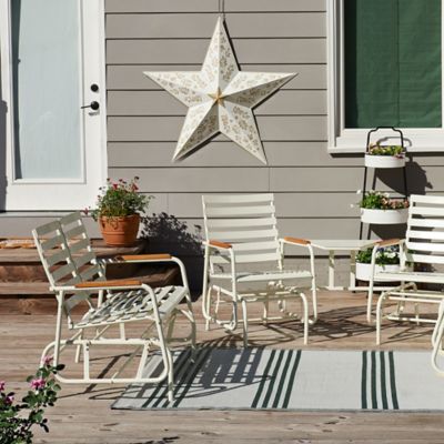 Image showing  43 in. Lakeside Double Shell Glider Bench, White