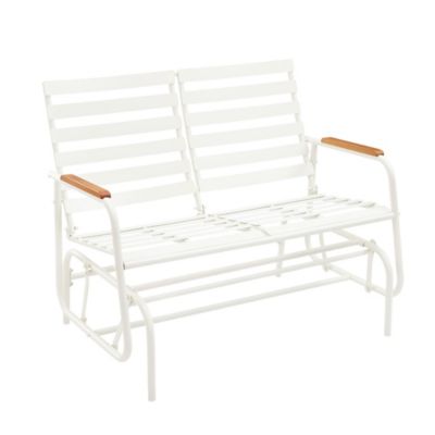 Image showing  43 in. Lakeside Double Shell Glider Bench, White