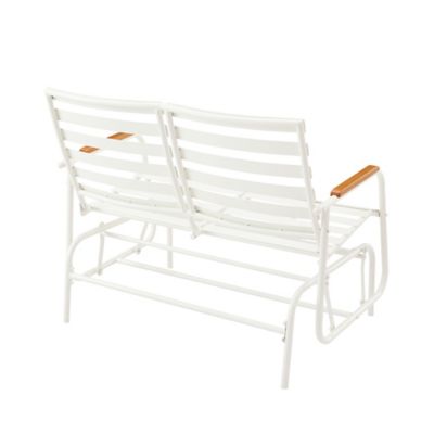 Image showing  43 in. Lakeside Double Shell Glider Bench, White