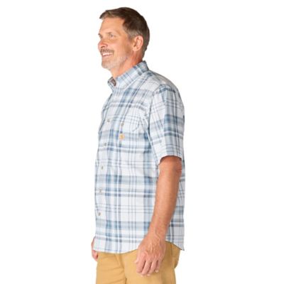 Image showing  Men's Fort Loose Short Sleeve Plaid Button Down Shirt
