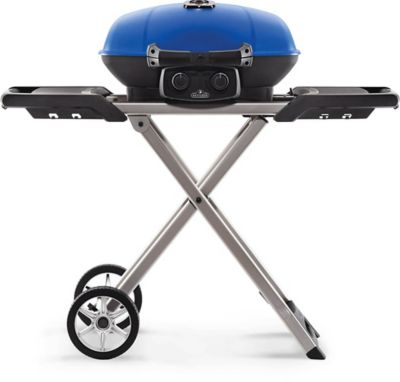 Napoleon TravelQ 285X Portable Propane Gas Grill with Scissor Cart, Blue