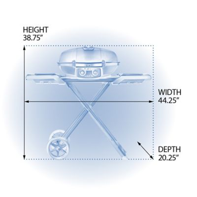 Image showing 9 th Napoleon TravelQ 285X Portable Propane Gas Grill with Scissor Cart, Blue